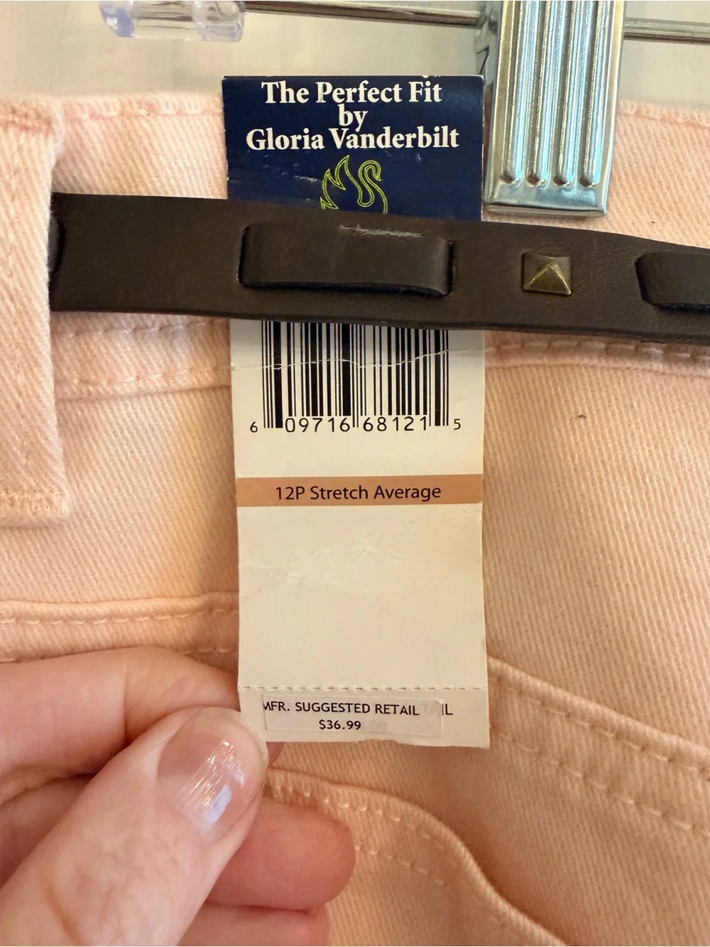 Gloria Vanderbilt Amanda Jeans 12P Pink Stretch Straight Leg NWT - Picture 5 of 7